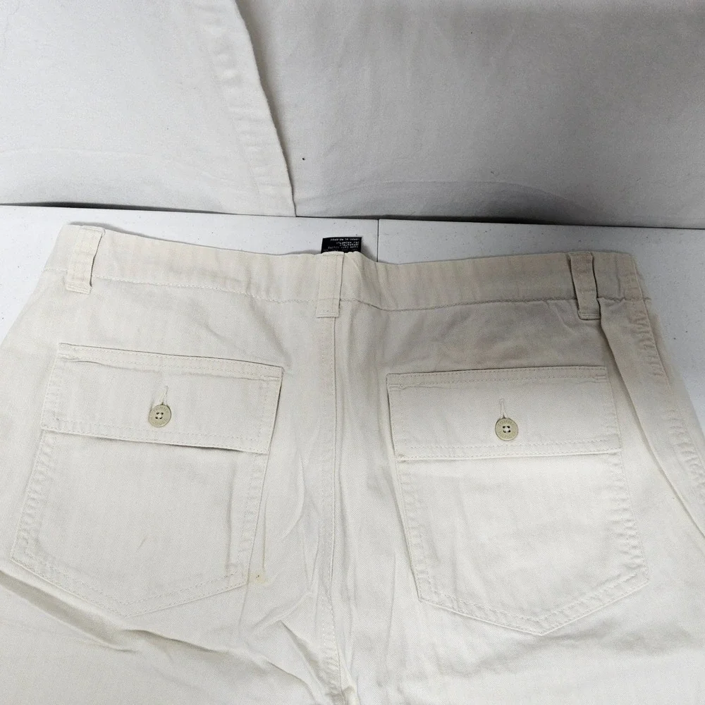 Tommy Hilfiger Chino Shorts Mens 34 Cream‎ Herringbone Cotton 364223 01/06